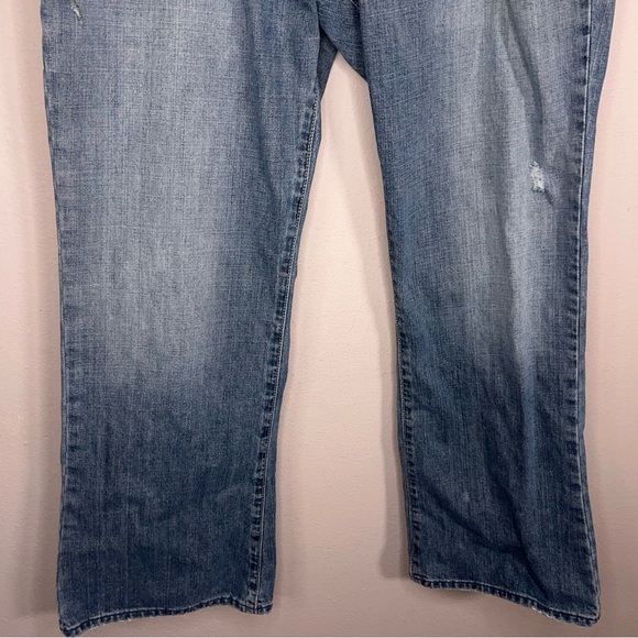 Size 18 Short Old Navy Distressed Bootcut Denim Jeans Blue Western Low Waist - Picture 8 of 16